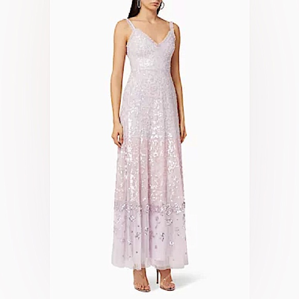NWT Needle & Thread Patchwork Ombre Sequin Cami Gown Maxi Dress US 8 M UK 12